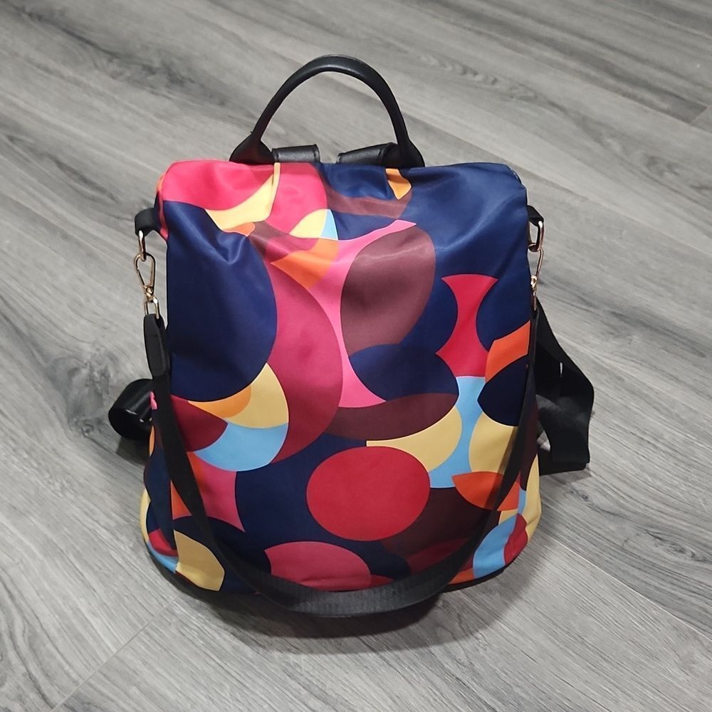 Colorful Satin Multi-Use Lightweight Backpack Purse - Picture 10 of 10
